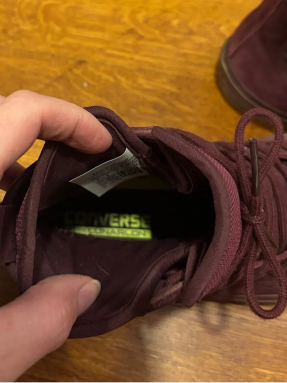 Converse Women's High Top Sneakers - Plum/Burgundy Suede - Picture 8 of 8